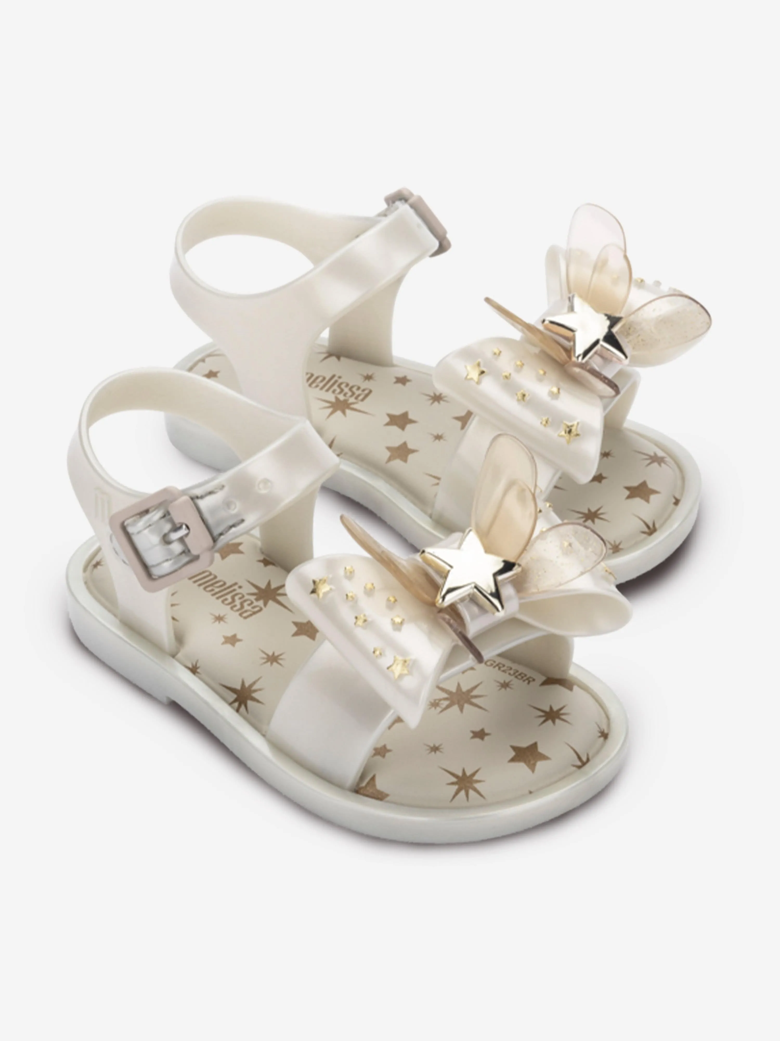 Mini Melissa Girls Ultragirl Star II Ballerinas in White