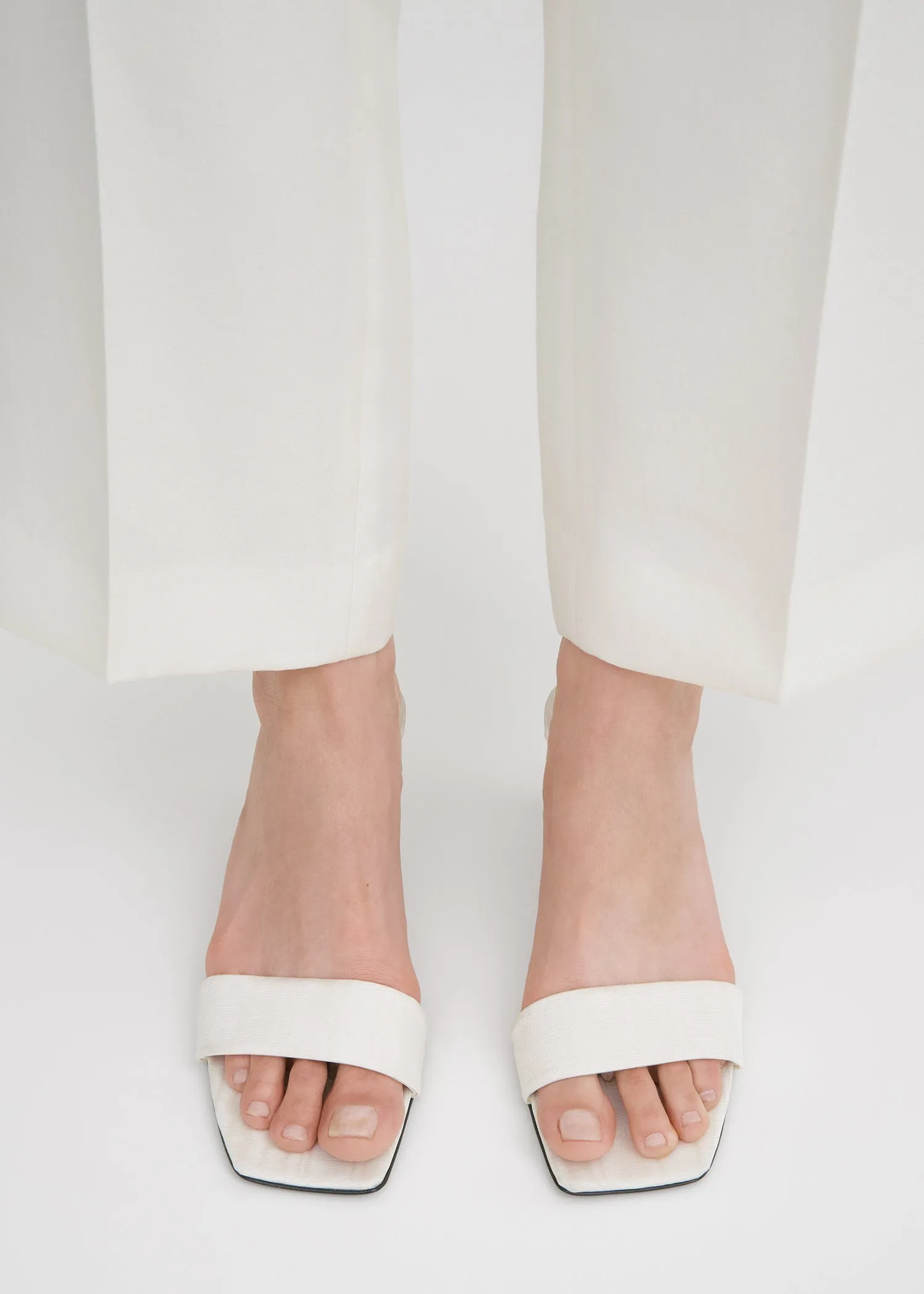 Moiré mule sandals off-white