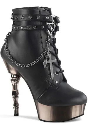 MUERTO-1001 [Black/Pewter Chrome] | PLATFORM HEELS [PREORDER]