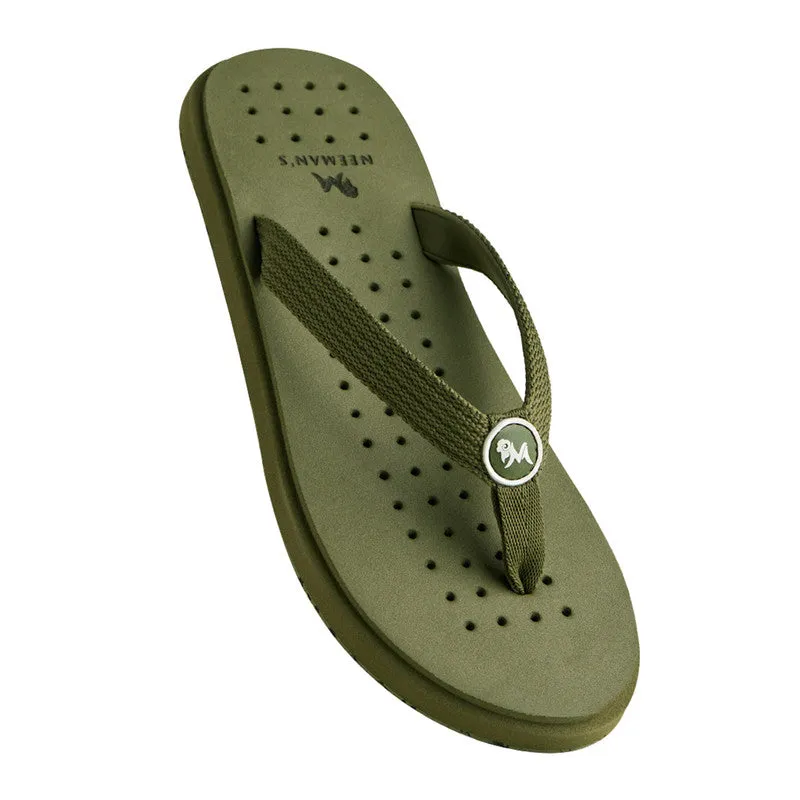 Neeman's Eco Flip Flops for Men | Leafy Olive Green