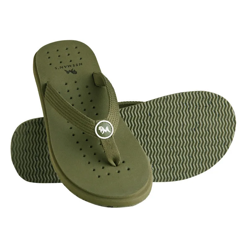 Neeman's Eco Flip Flops for Men | Leafy Olive Green