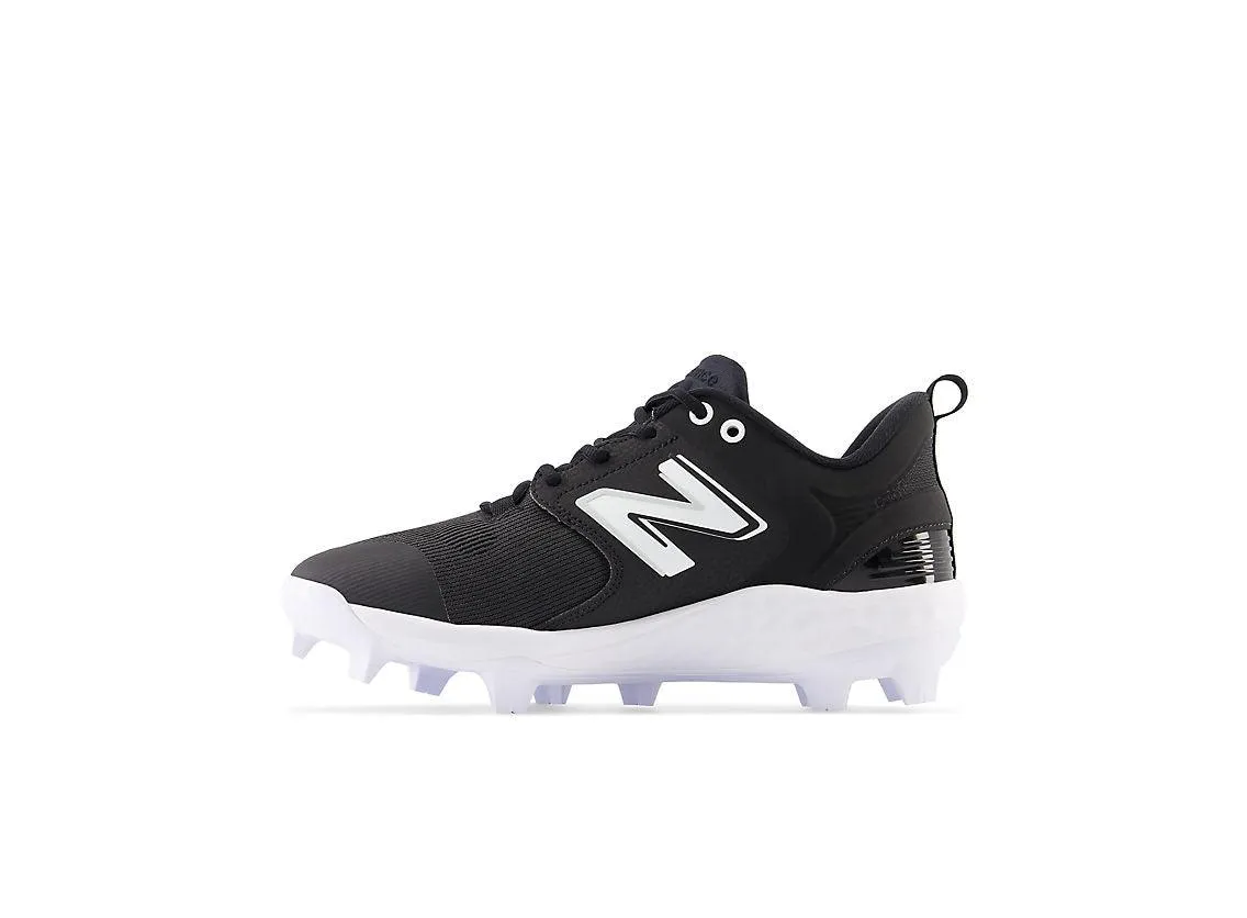 New Balance Men's Fresh Foam 3000 V6 Molded Baseball Cleats - Black with White - PL3000K6