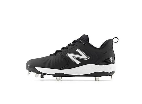 New Balance Men's Fresh Foam X 3000 V6 Metal Baseball Cleats - Black with White - L3000BK6