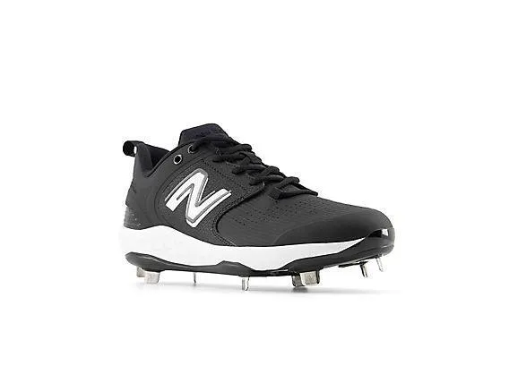 New Balance Men's Fresh Foam X 3000 V6 Metal Baseball Cleats - Black with White - L3000BK6