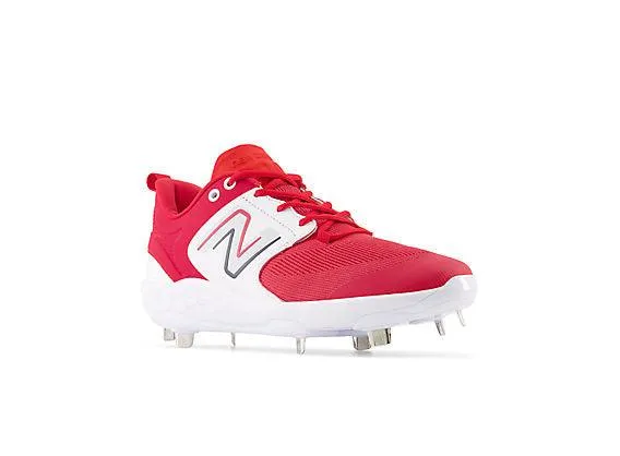 New Balance Men's Fresh Foam X 3000 V6 Metal Baseball Cleats - Red with White - L3000TR6