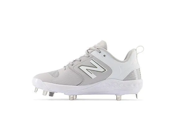 New Balance Women's VELO v3 Metal Fastpitch Softball Cleats - Grey with White - SMVELOG3