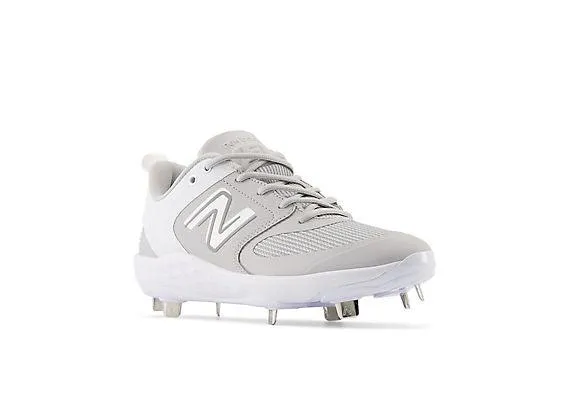 New Balance Women's VELO v3 Metal Fastpitch Softball Cleats - Grey with White - SMVELOG3