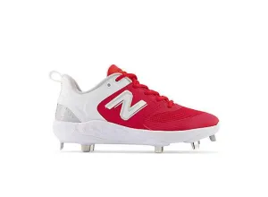 New Balance Women's VELO v3 Metal Fastpitch Softball Cleats - Red with White - SMVELOR3