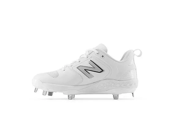 New Balance Women's VELO v3 Metal Fastpitch Softball Cleats - White with Rain Cloud - SMVELOW3