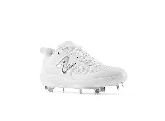 New Balance Women's VELO v3 Metal Fastpitch Softball Cleats - White with Rain Cloud - SMVELOW3