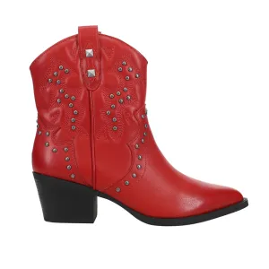 Nowhere Burnished Studded Cowboy Booties