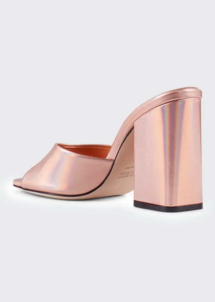 Paris Texas Anja Mule Metallic Rainbow Peach PX729