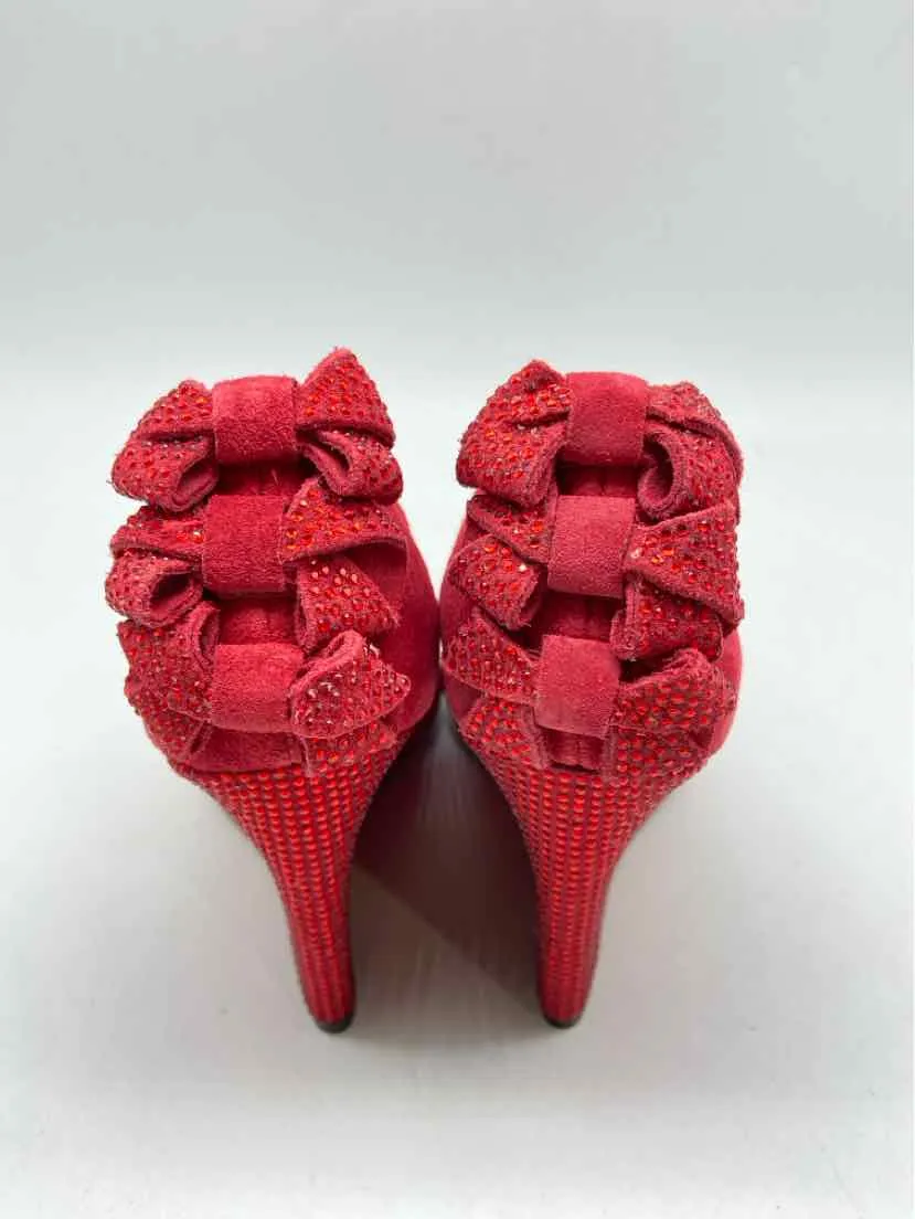 Pre-Owned Betsey Johnson Red Size 7 Wedge Heels