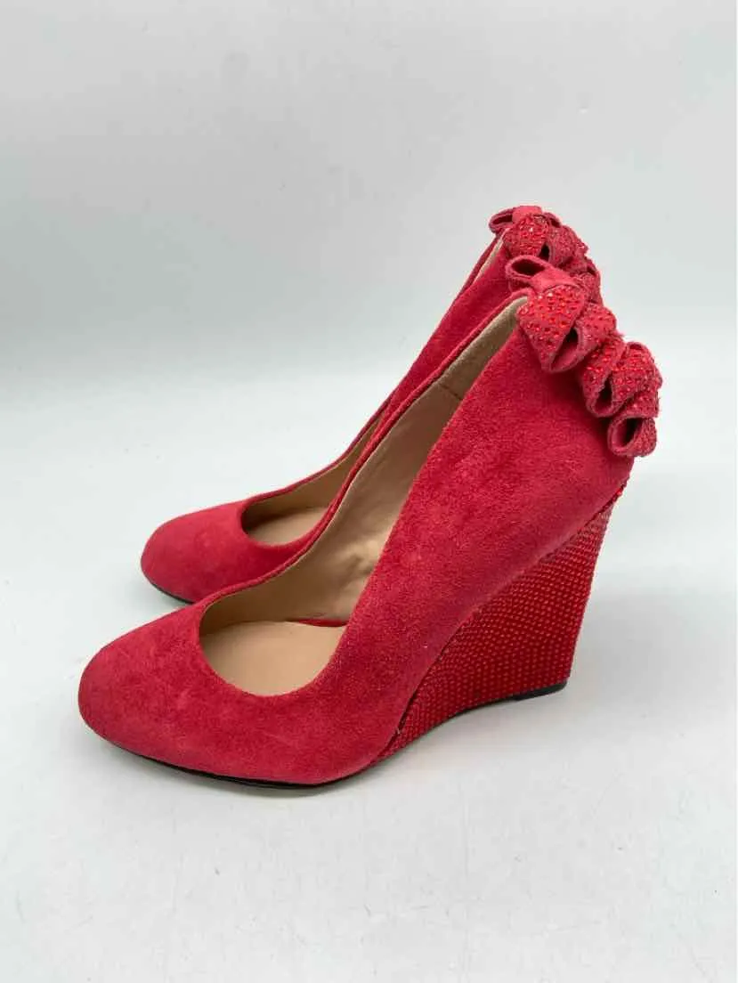 Pre-Owned Betsey Johnson Red Size 7 Wedge Heels