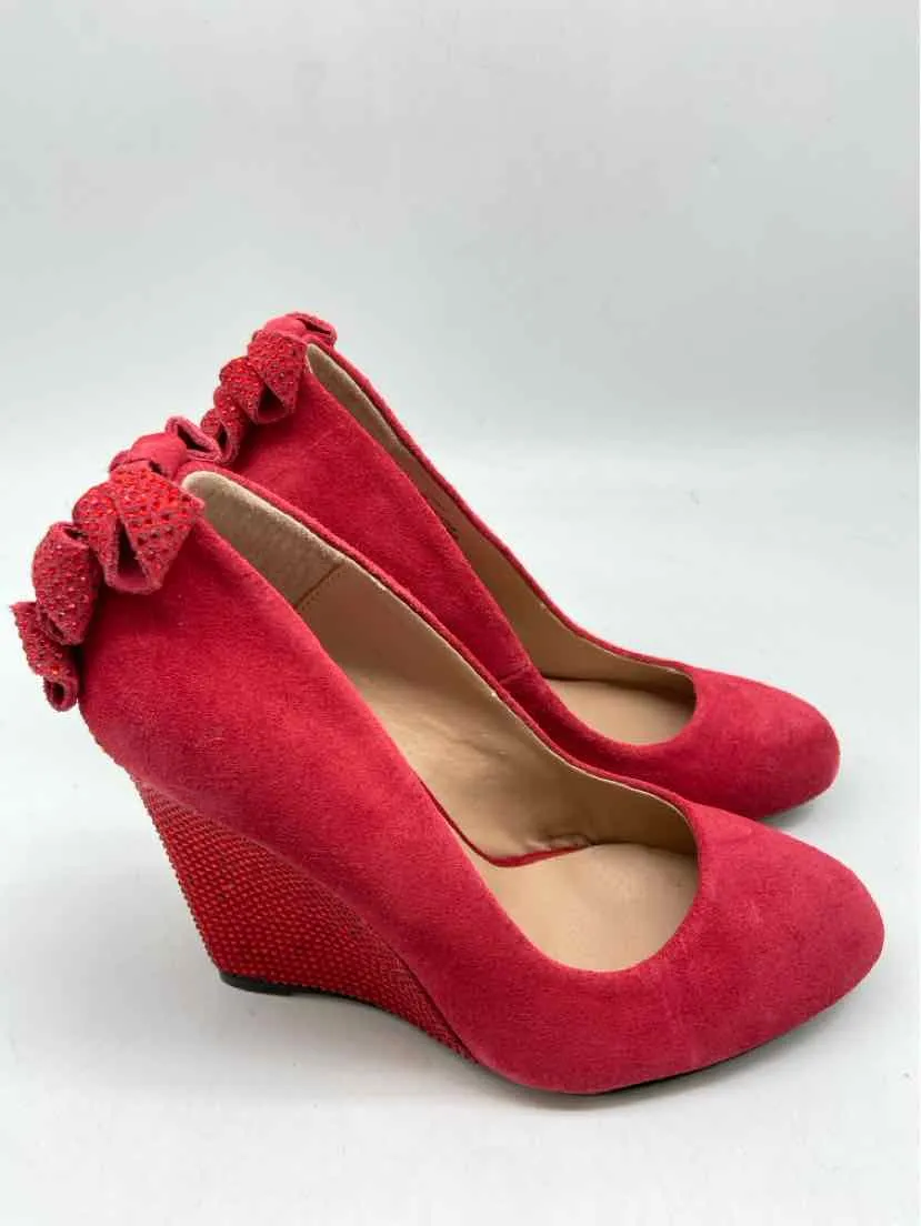 Pre-Owned Betsey Johnson Red Size 7 Wedge Heels