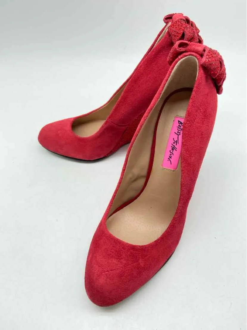 Pre-Owned Betsey Johnson Red Size 7 Wedge Heels