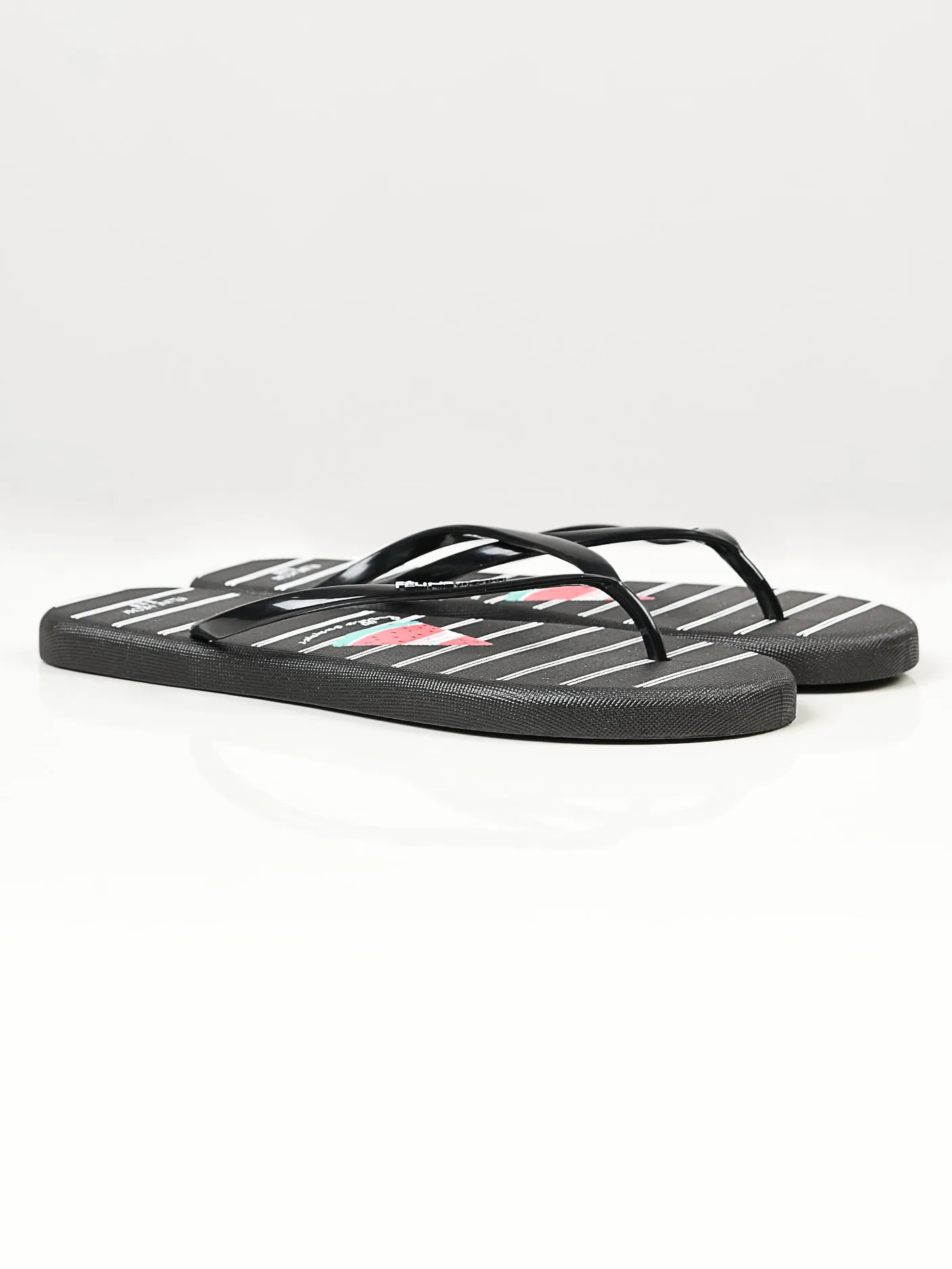 Printed Flip Flops - Black