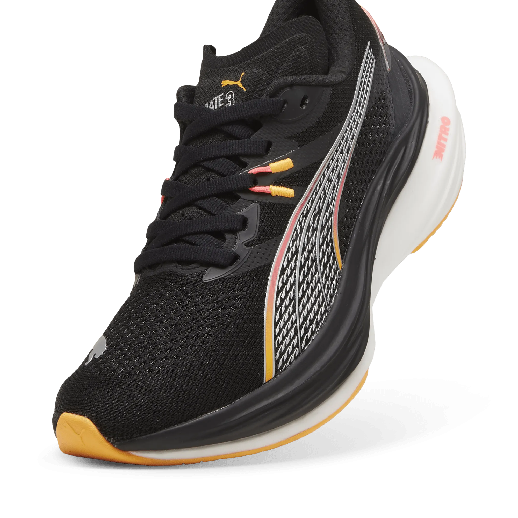 Puma Deviate Nitro 3 Women's Running Shoes AW24 Black/Sunset Glow/Sun Stream