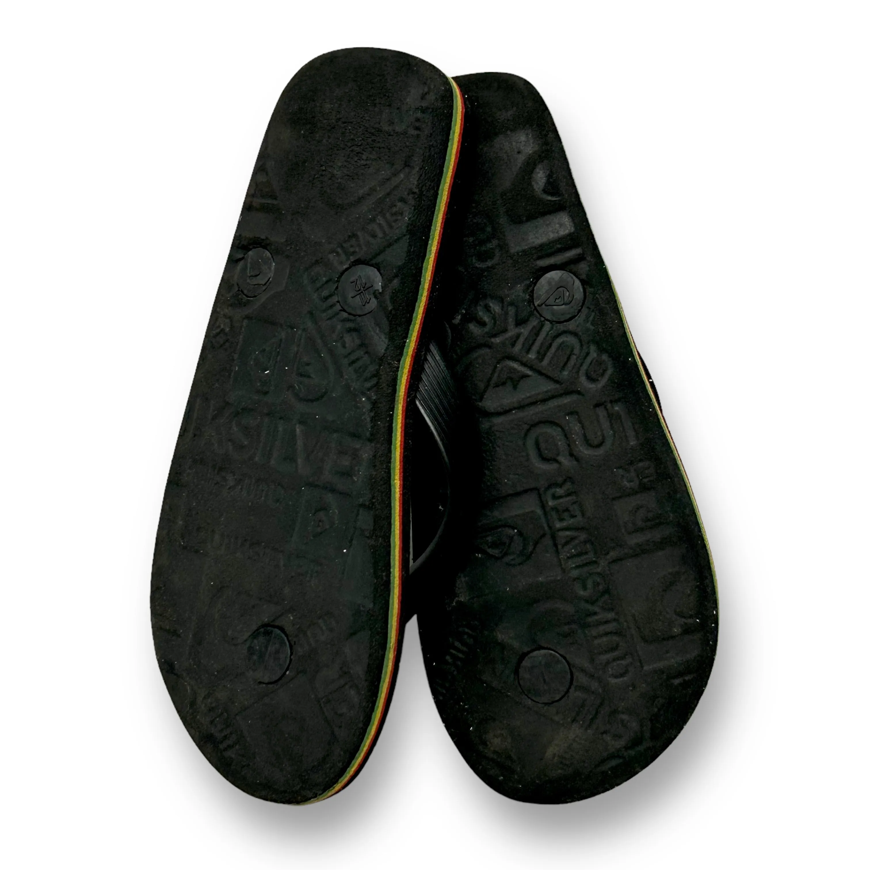 Quicksilver Big Boy Size 11/12 Black Thong Flip Flops