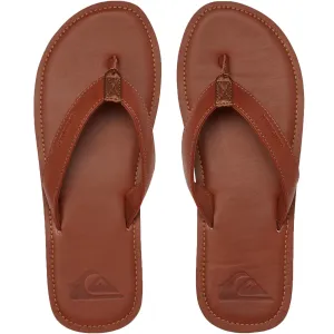 Quiksilver Mens Molokai Leather Flip Flops - Brown