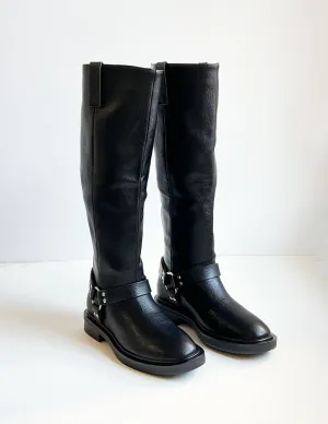 Quinley Tall Black Moto Boot