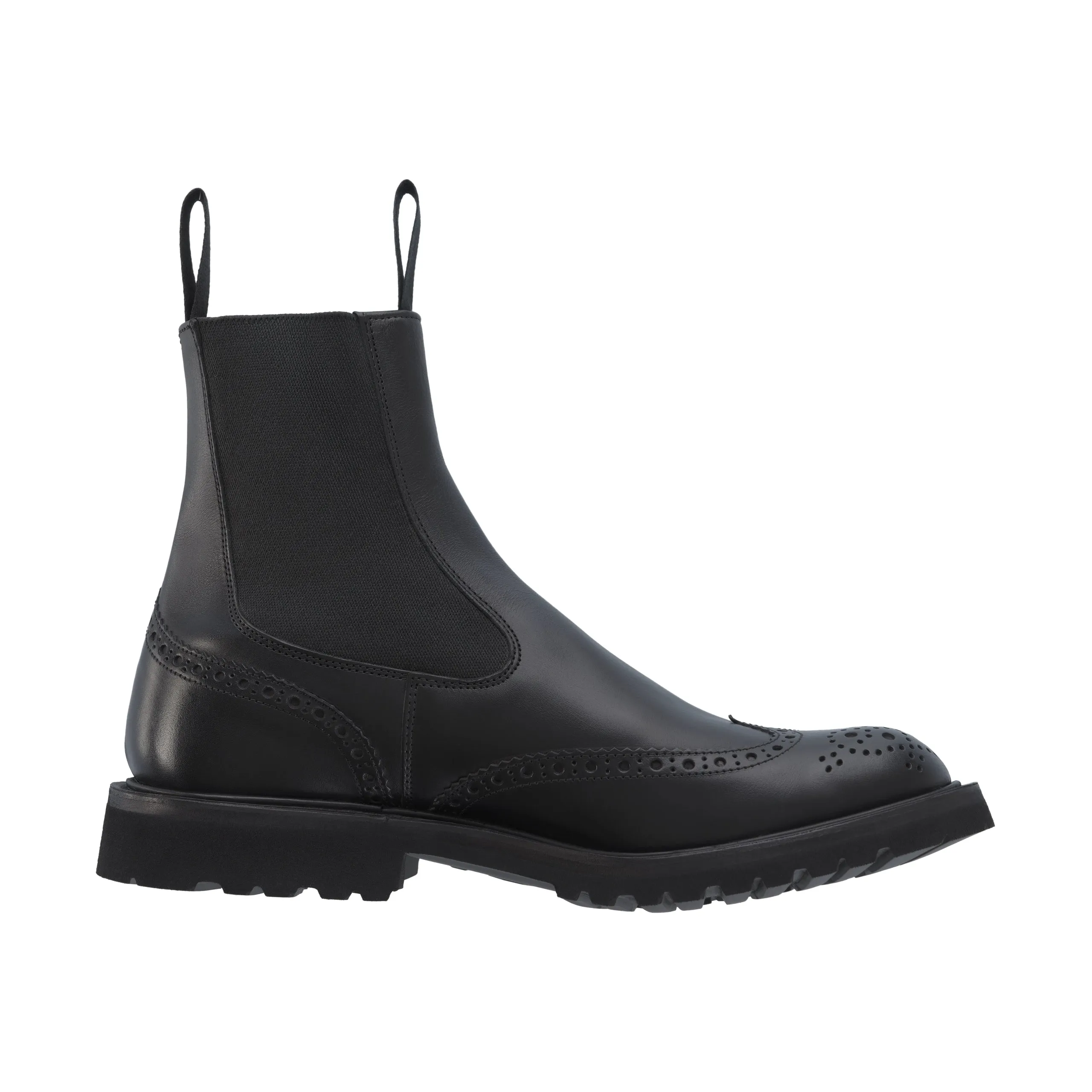 "Henry" Leather Slip-On Chelsea Boots in Black