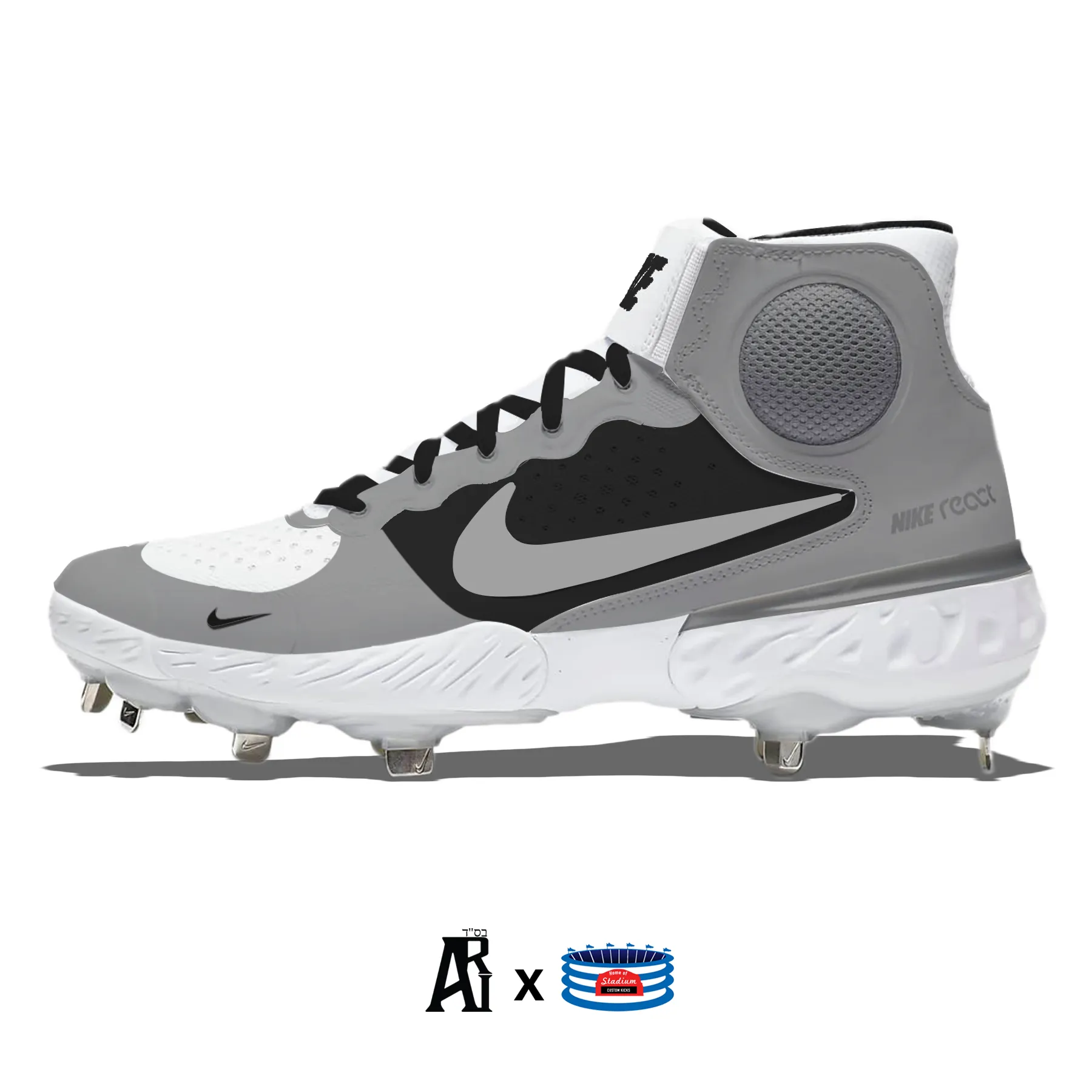 "Shadow" Nike Alpha Huarache Elite 3 Mid Cleats