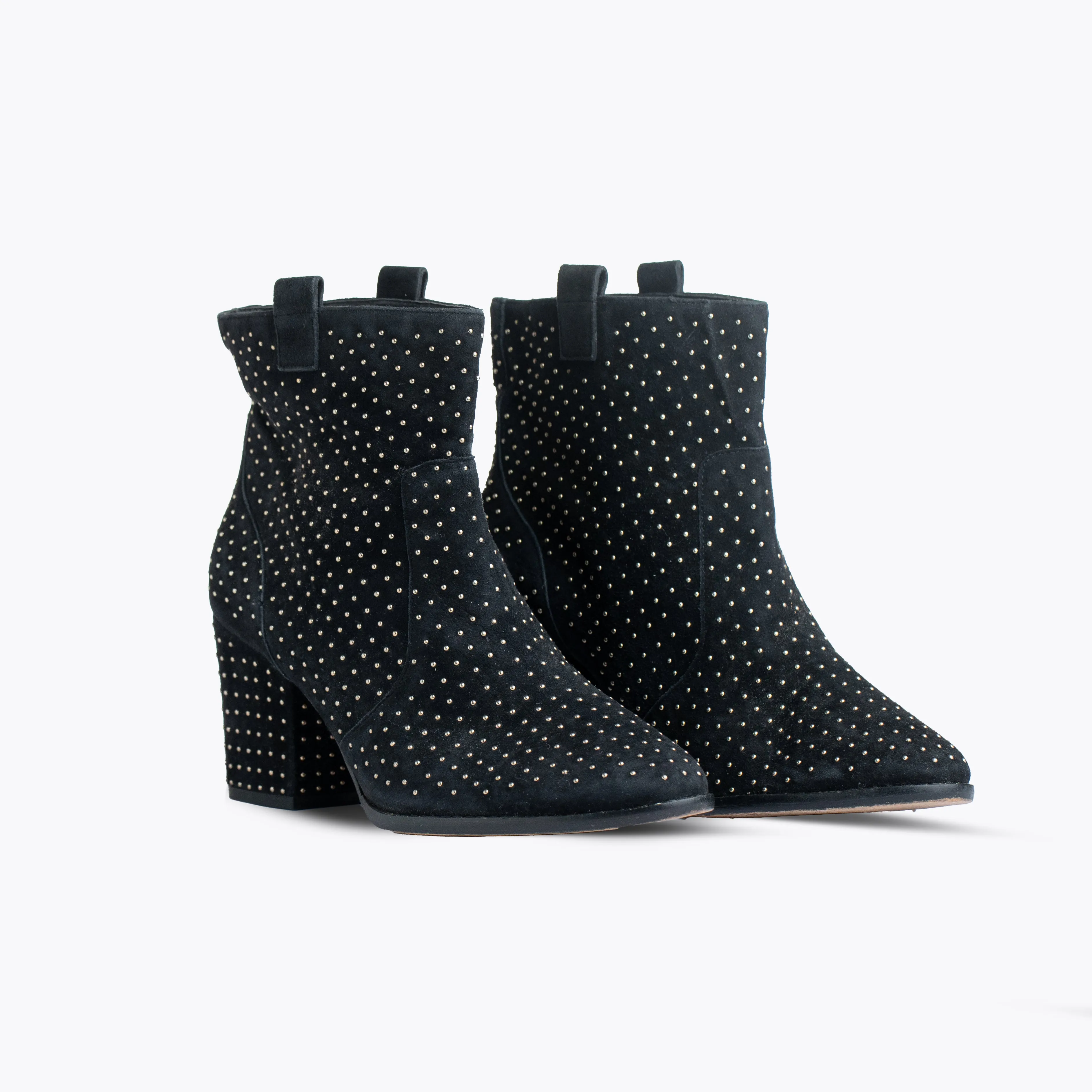 Rebecca Minkoff Blake Studded Suede Booties Black