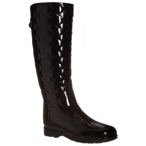 Refined Gloss Quilt Tall Rubber Women's Calf Length Boots - UK 6 - US 8 Women - EU 39