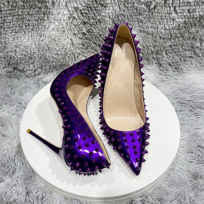 Rivet Studded Party Stiletto Heels