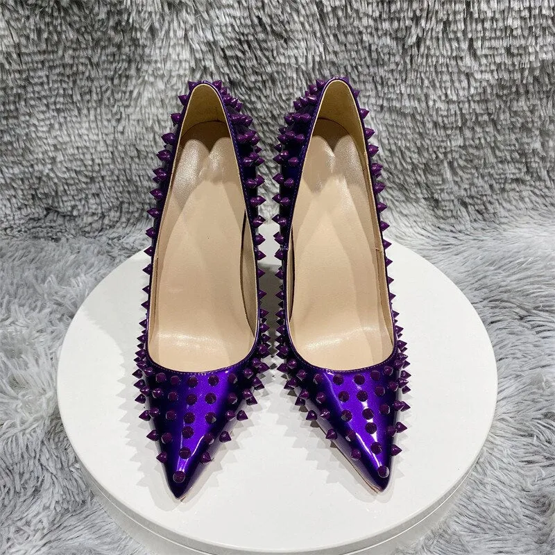 Rivet Studded Party Stiletto Heels