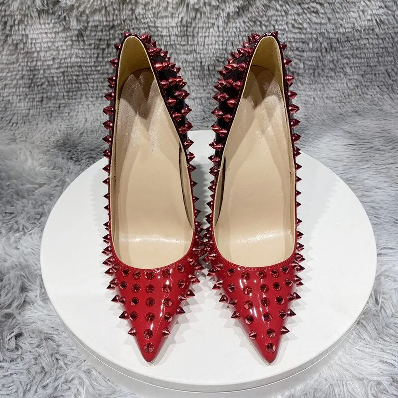 Rivet Studded Party Stiletto Heels