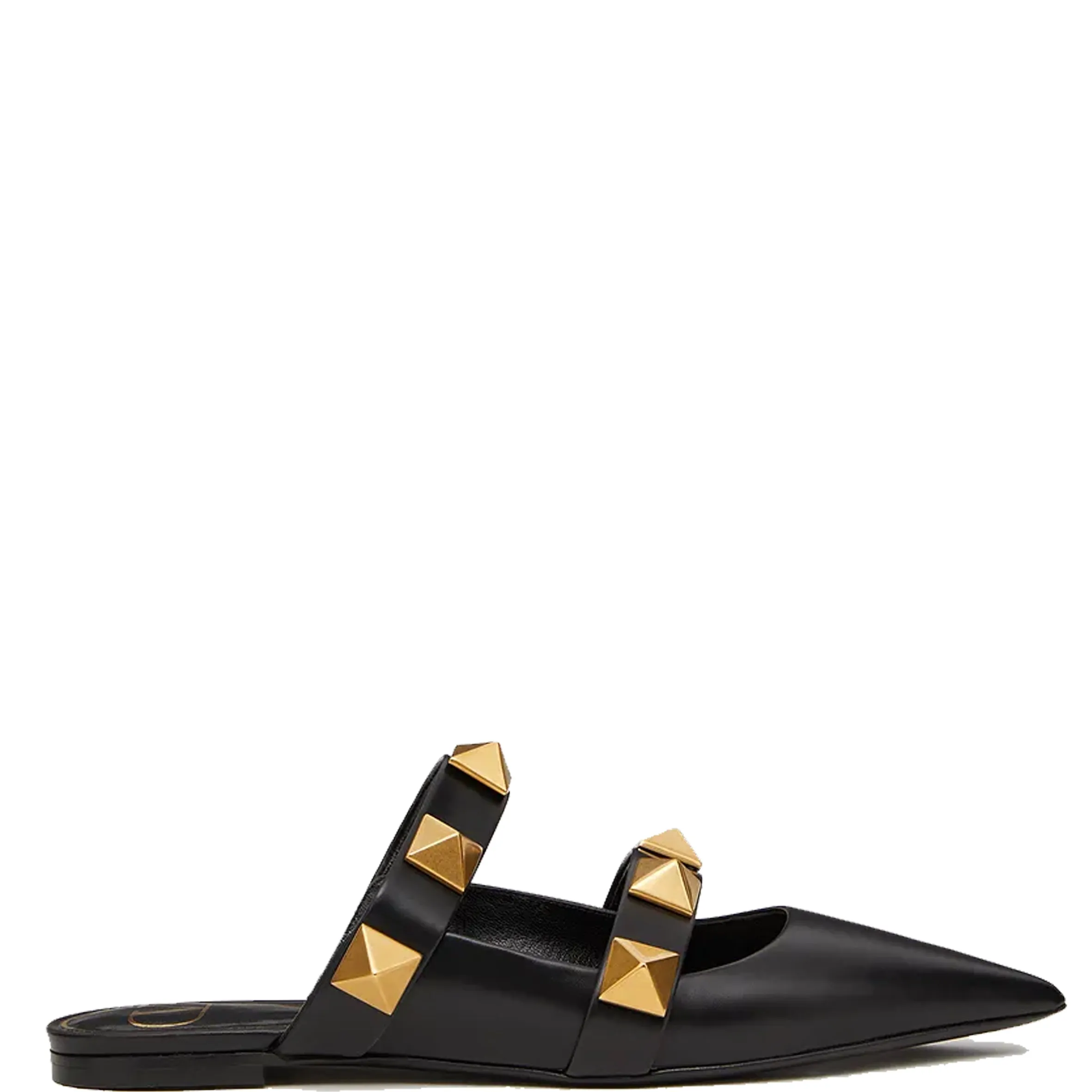 Roman Stud Point Mule, Black