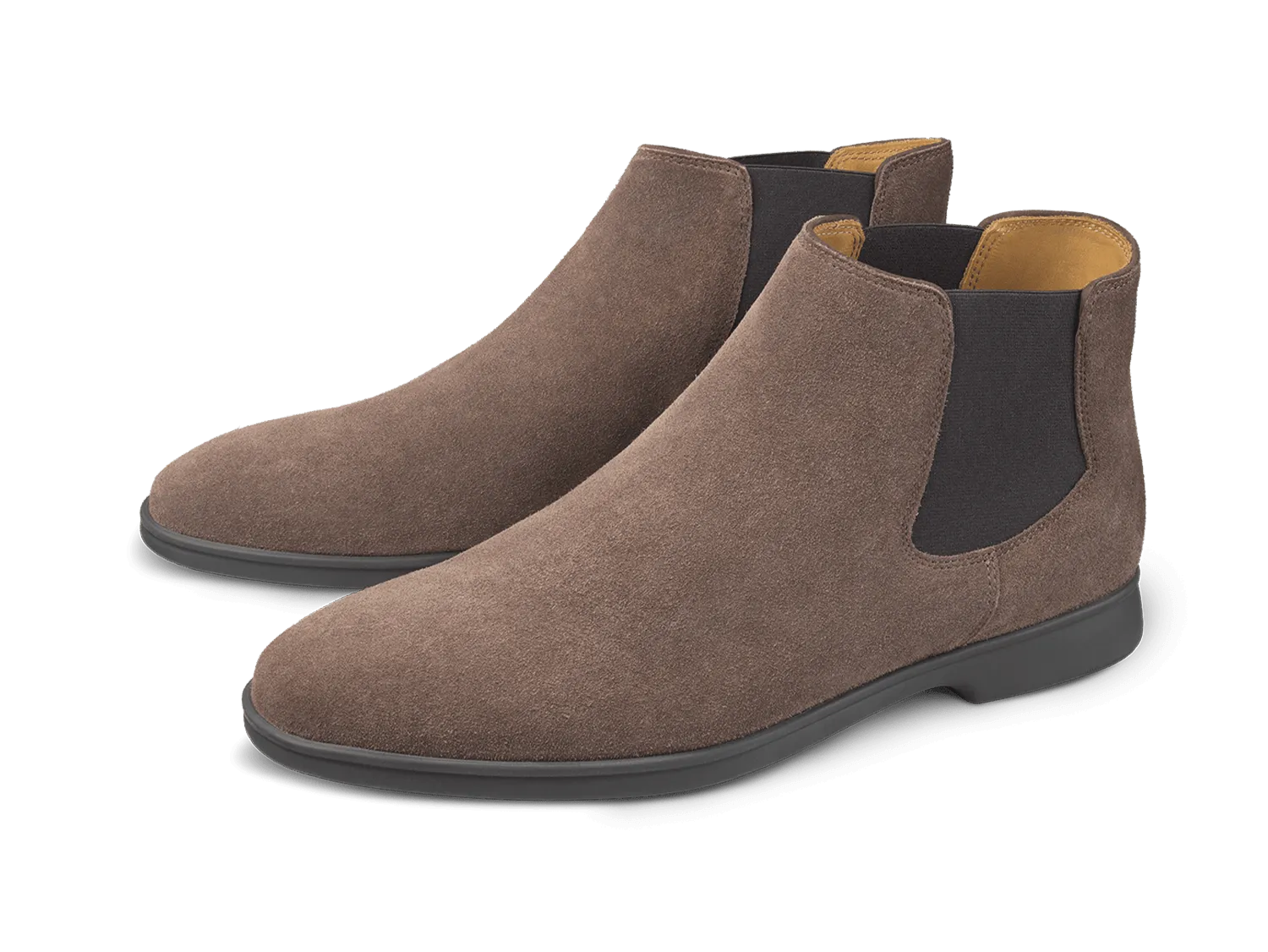 Rover Boots in Deep Taupe Glove Suede Dark Sole