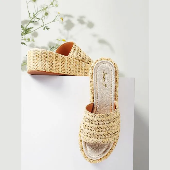 Saint  Betta natural wedge heels