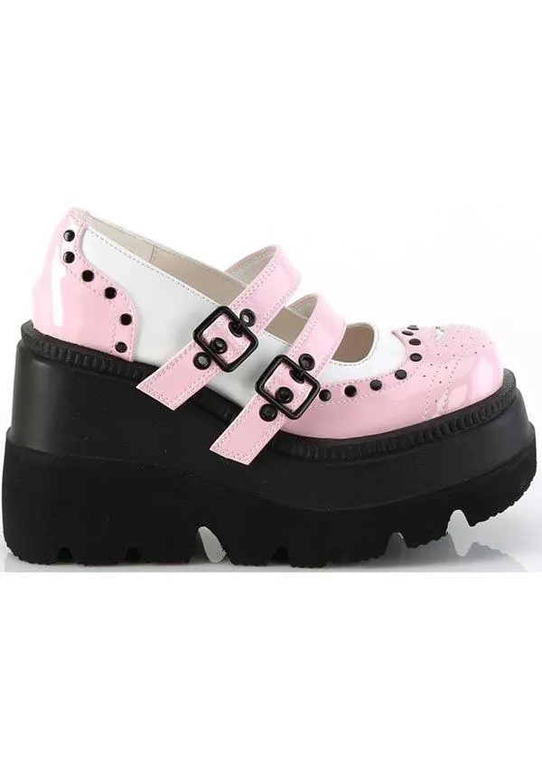 SHAKER-27 [Baby Pink-White Patent] | PLATFORMS [PREORDER]