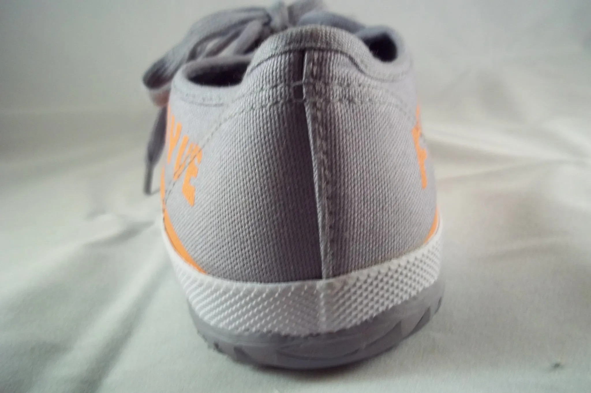 Shaolin Grey and Orange DaFu Chinese Feiyue Shoes