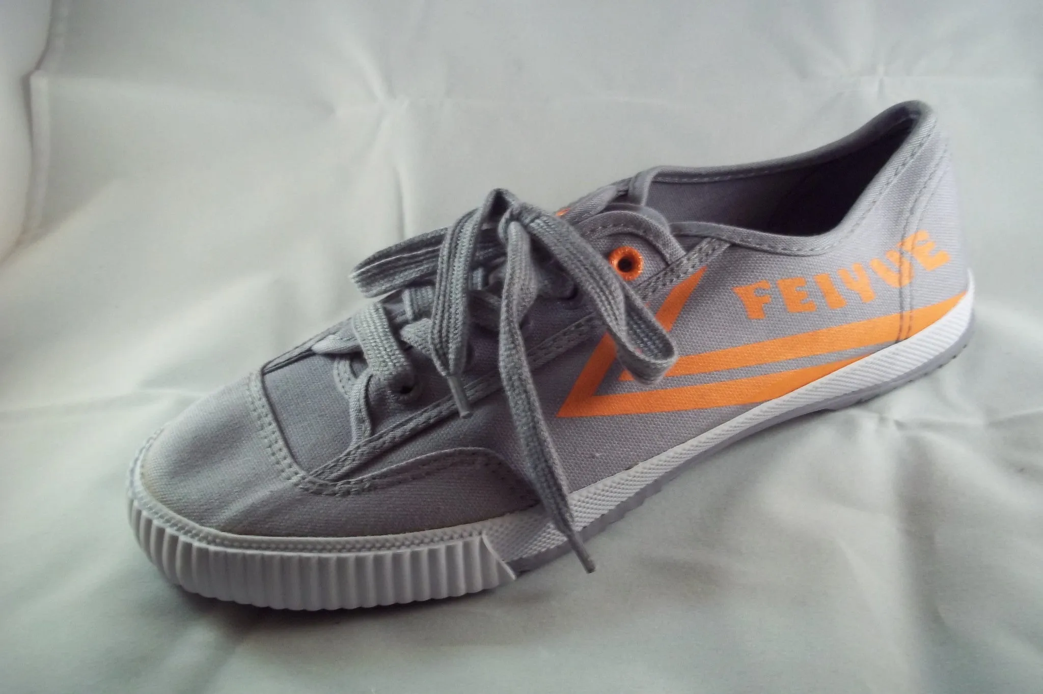 Shaolin Grey and Orange DaFu Chinese Feiyue Shoes