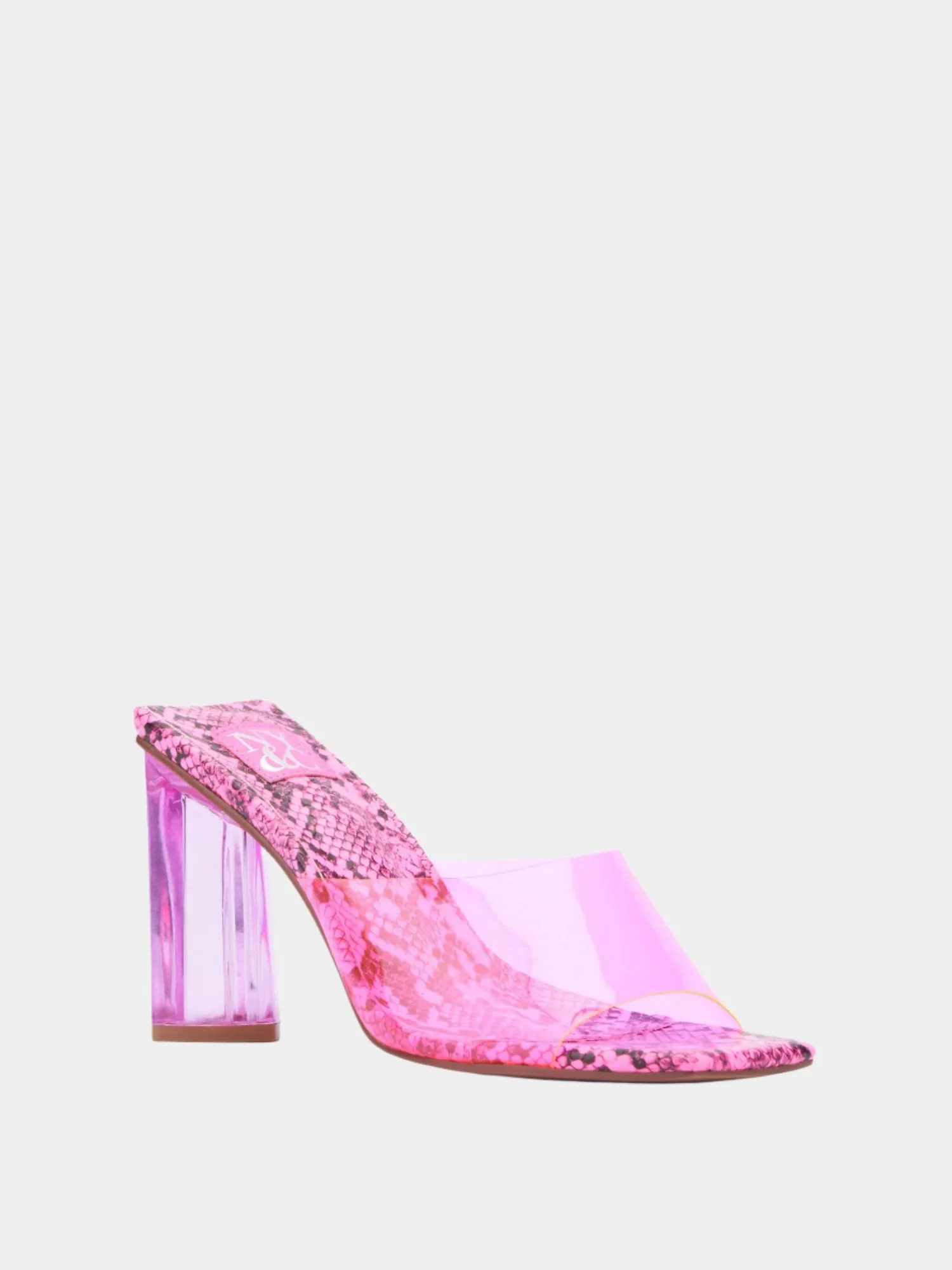 Snake-Print Lucite Mule