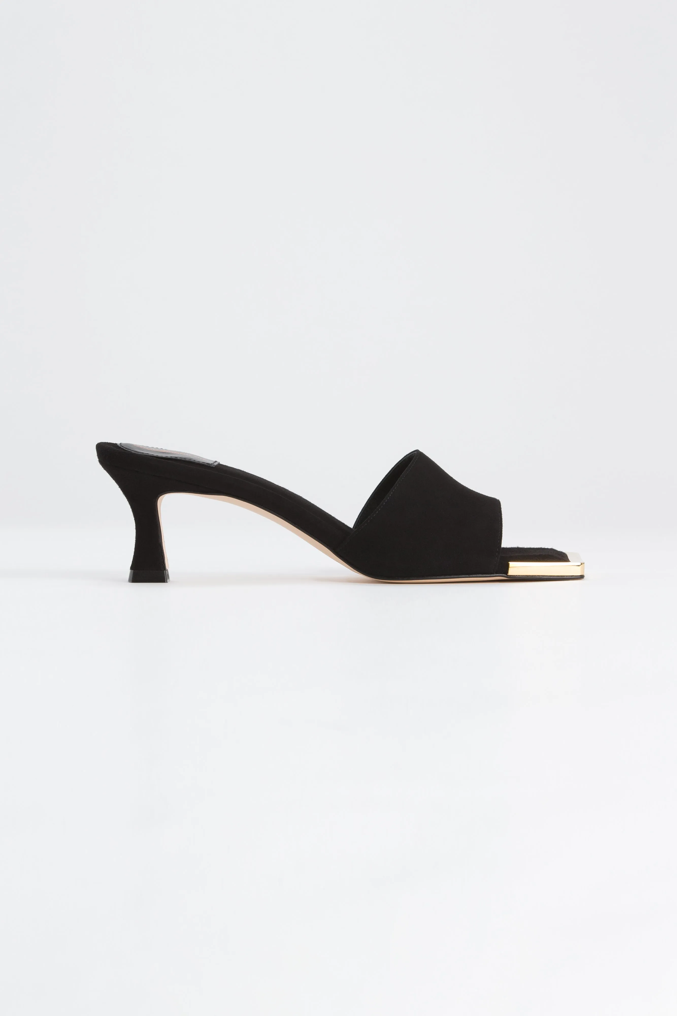 SQUARE TOE MULE | SUEDE BLACK001