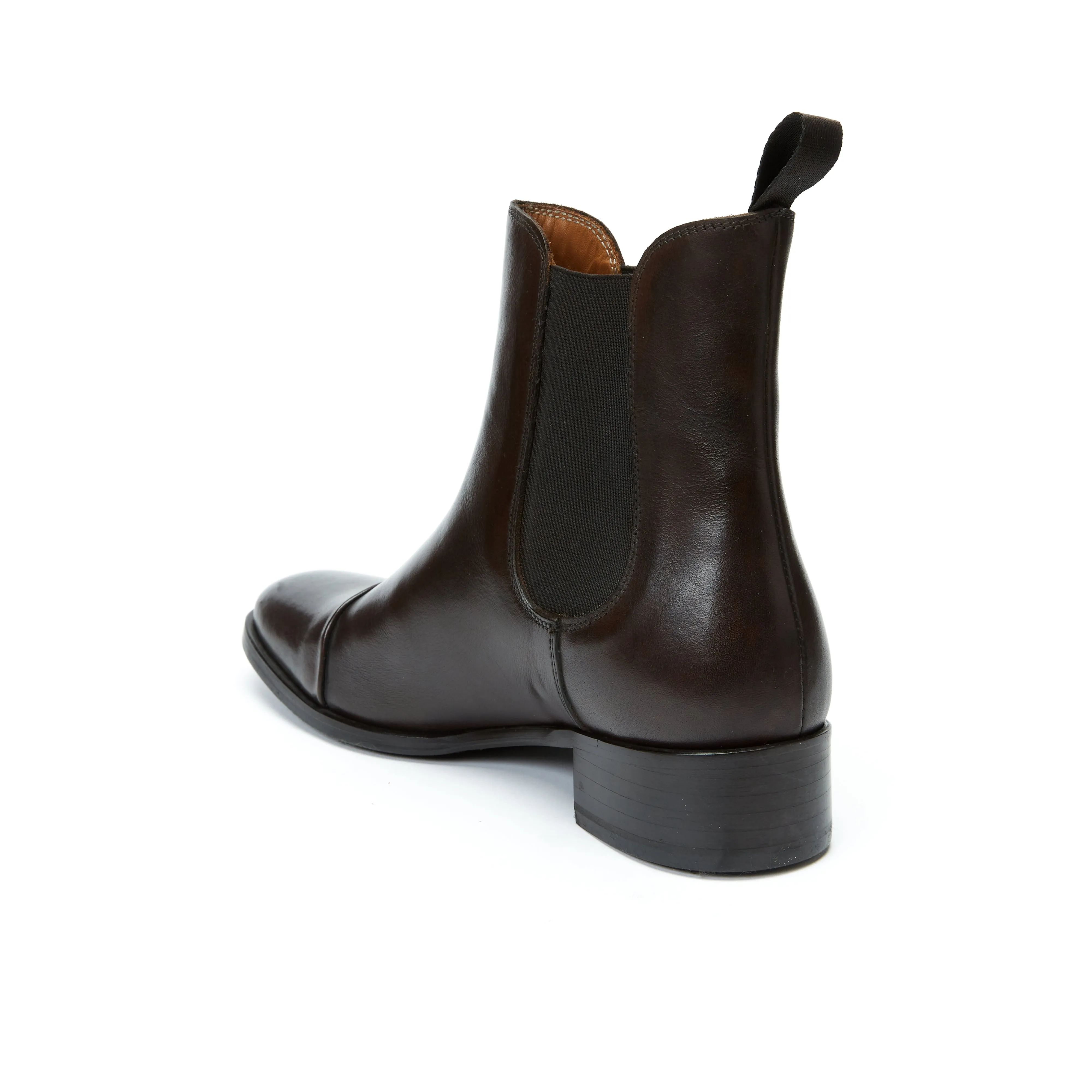 Straight cap chelsea boot dark brown