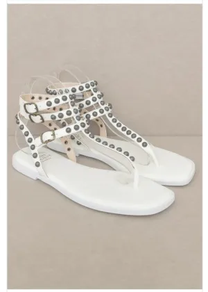 Strappy Studded Gladiator Thong Sandal