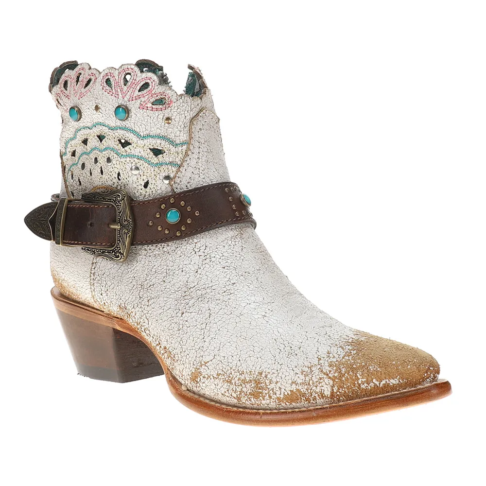 Studded Harness Pointed Toe Cowboy Booties