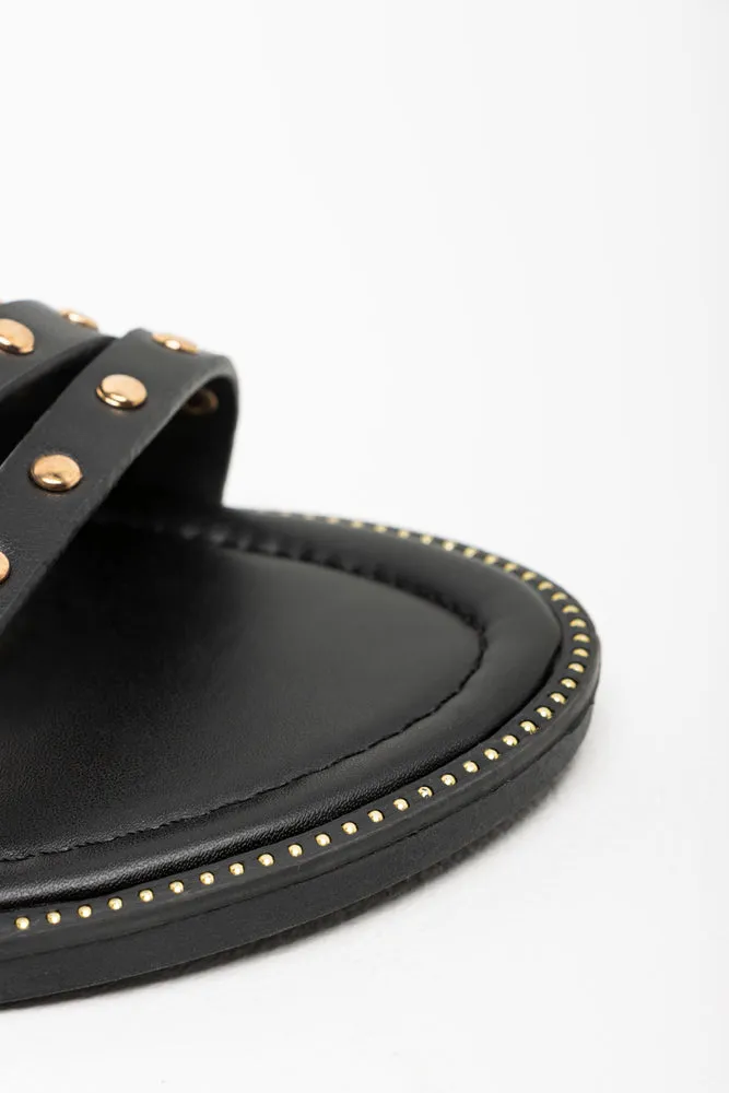 Studded Strappy Sandal Black