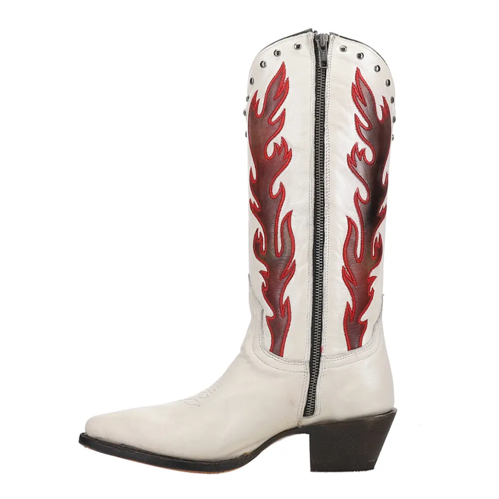 Tall Embroidered Studded Pointed Toe Cowboy Boots