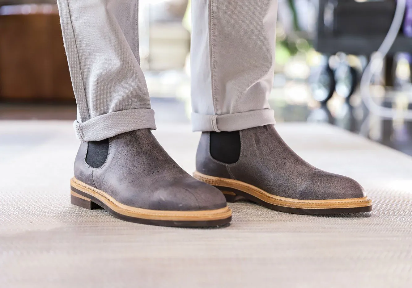 Tangier Gray Kingstowne Kudu Leather Boot