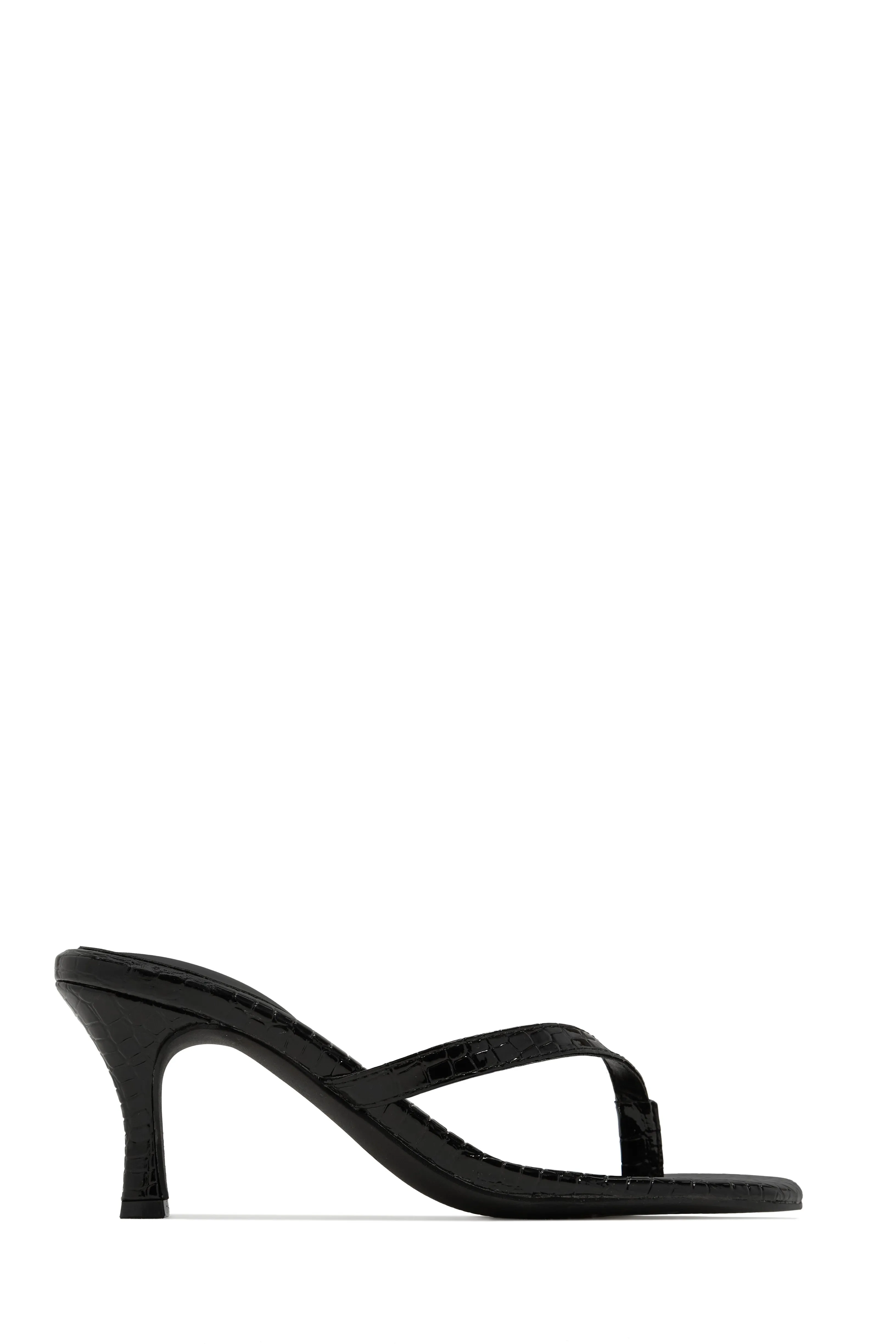 Tania Single Sole Mule Heels - Black Croc