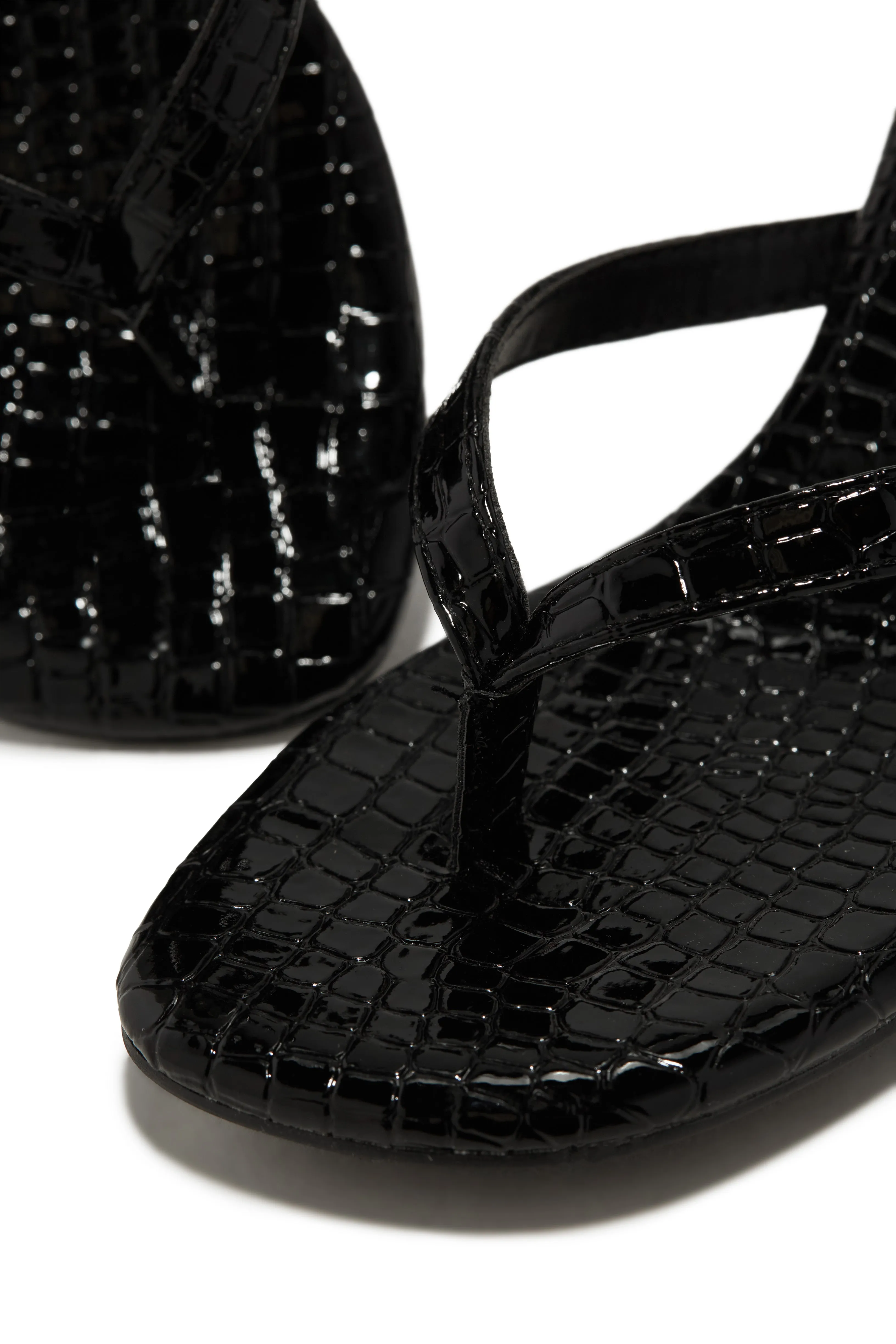 Tania Single Sole Mule Heels - Black Croc