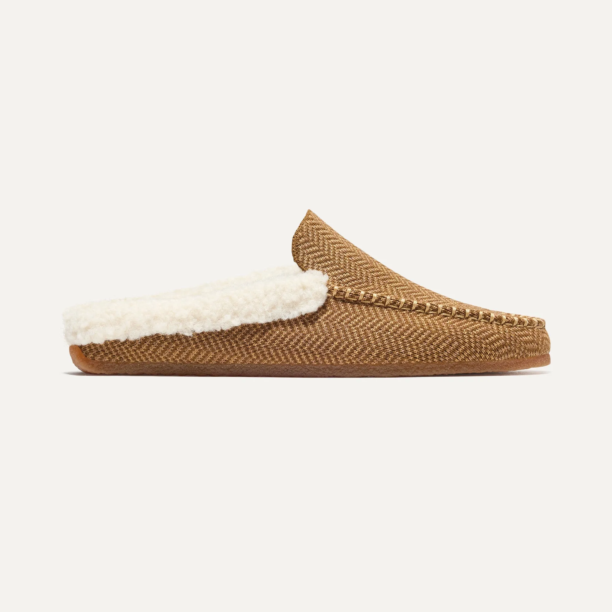 The Scuff Slipper - Caramel Herringbone