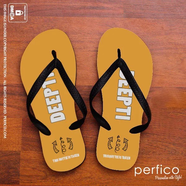 This Hottie is Taken © Personalized Flip Flops for Girlfriend